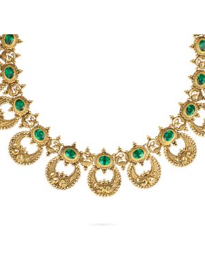 Alluring Peacock Gold Necklace-hover