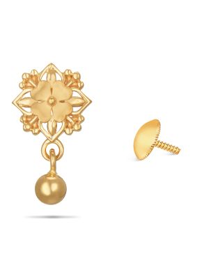 Gold Floral Earring-hover