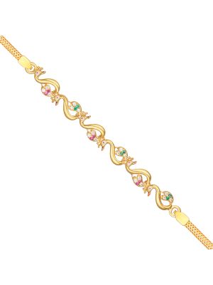 Peacock Design Gold Bracelet-hover