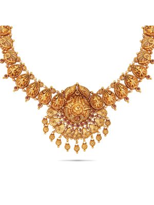 Enchanting Floral Gold Necklace-hover