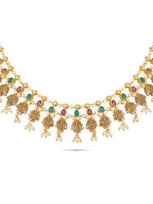 Enticing Trendy Gold Necklace-hover