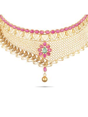 Mesmerising Ruby Emerald Choker Necklace-hover