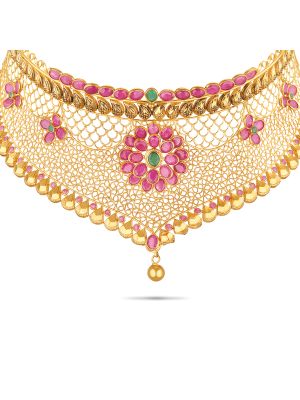 Fascinating Gold Choker Necklace-hover