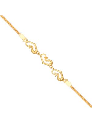 Heart Design Gold Bracelet-hover