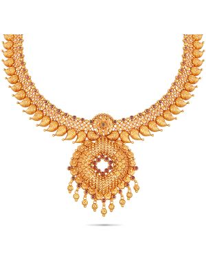 Enchanting Floral Gold Necklace-hover