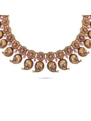 Enchanting Floral Gold Necklace-hover