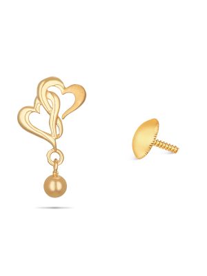 Double Heart Gold Earring-hover