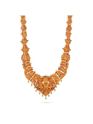 Enchanting Lakshmi Gold Haram-hover