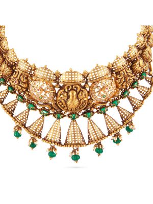 Royal Antique Temple Gold Necklace-hover