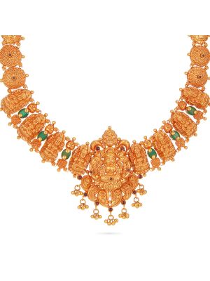 Enticing Trendy Gold Necklace-hover