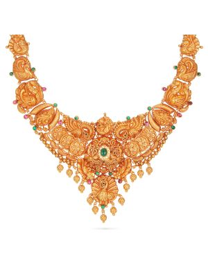 Enticing Trendy Gold Necklace-hover