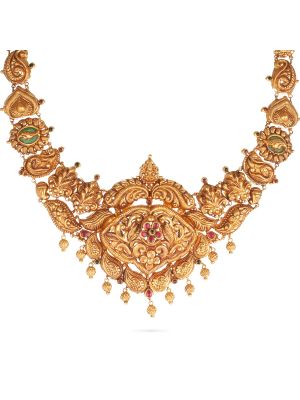 Enticing Trendy Gold Necklace-hover