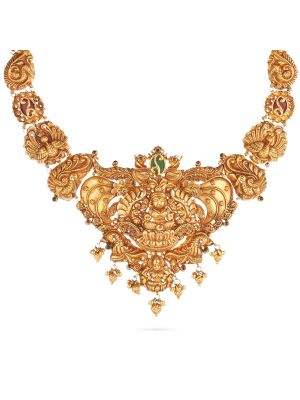 Enticing Trendy Gold Necklace-hover