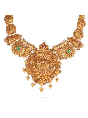 Enticing Trendy Gold Necklace-hover