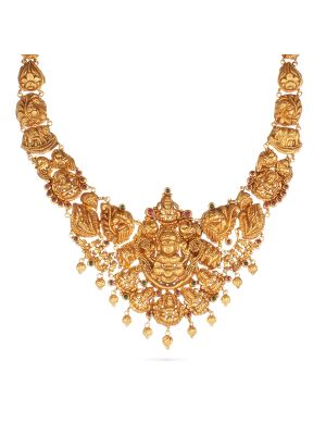 Enticing Trendy Gold Necklace-hover