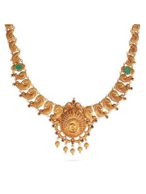 Enticing Trendy Gold Necklace-hover