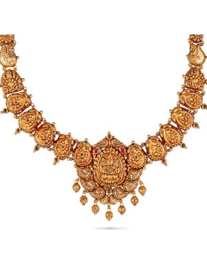 Traditional Gold Lakshmi Haram-hover