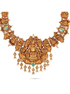 Gold Necklace with stones-hover