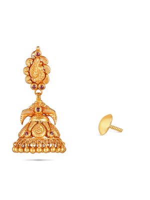 Traditional Gold Lakshmi Jhumkas Earring-hover