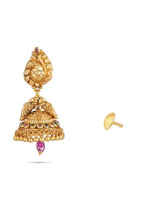 Peacock Gold Jhumkas Earring-hover