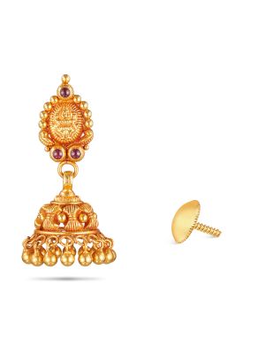 Traditional Gold Lakshmi Jhumkas Earring-hover