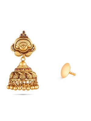 Traditional Enchanting Gold Earrings-hover