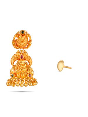 Peacock Gold Earring-hover