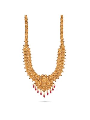 Stunning Gold Lakshmi Kasu Malai-hover