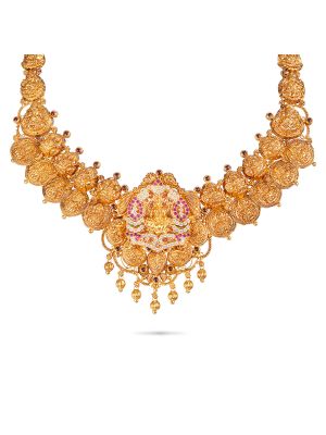 Traditional Lakshmi Kasu Necklace-hover