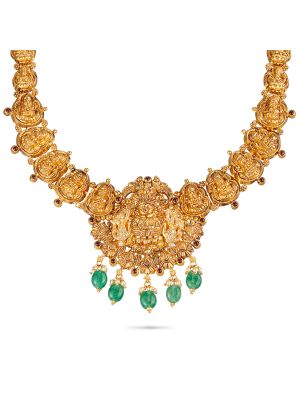 Royal Antique Temple Gold Necklace-hover