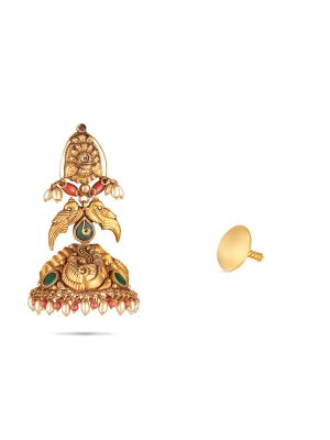 Peacock Gold Earring-hover