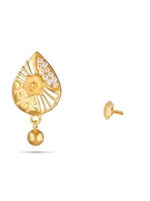 Charming Pretty Gold Drop Earring-hover