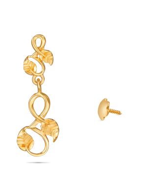 Gold Leaf Infinity Drop Earring-hover