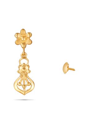 Elegant-Gold Floral-Drop-Earring-hover