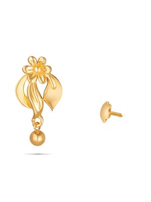 Gold Flower Stud Earrings-hover