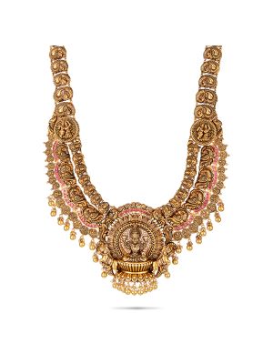 Intricate Gold Lakshmi Gold Malai-hover