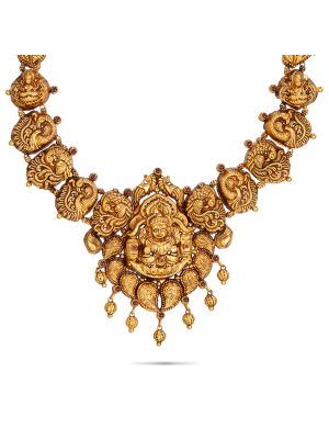 Gold Lakshmi Necklace-hover