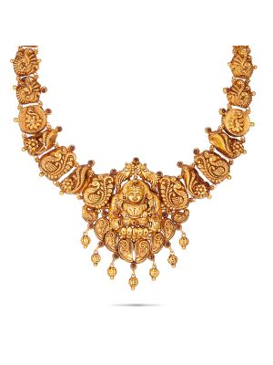 Elegant Lakshmi Gold Necklace-hover