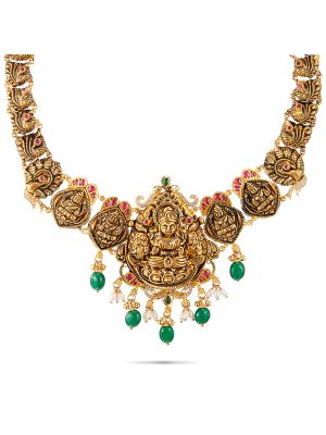 Fancy Antique Lakshmi Necklace-hover