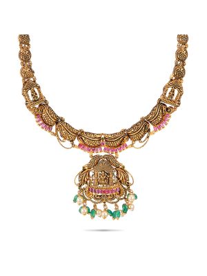 Fancy Antique Lakshmi Necklace-hover