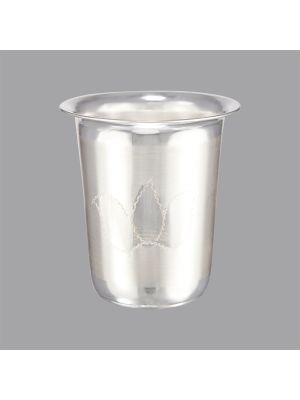 Classic lotus design silver tumbler-hover