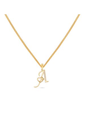 Letter A Gold Pendant-hover