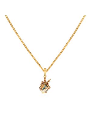 Goddess Saraswati Gold Pendent-hover