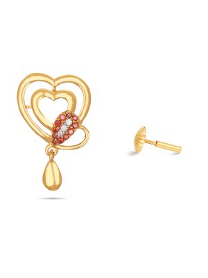 Elegant Heart Gold Earring-hover