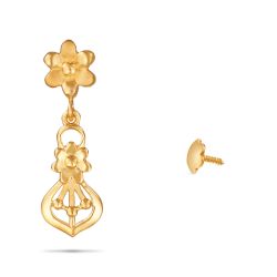 Elegant-Gold Floral-Drop-Earring-hover