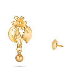 Gold Flower Stud Earrings-hover