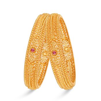 Traditional Bridal Gold Bangle-hover