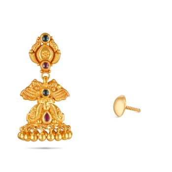 Gold Peacock Earring-hover