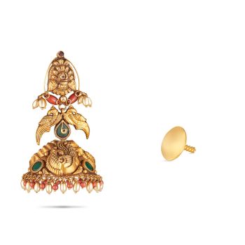 Peacock Gold Earring-hover