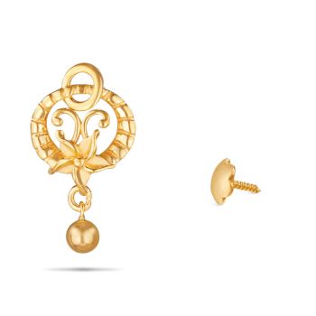 Enticing Gold Drop Earring-hover